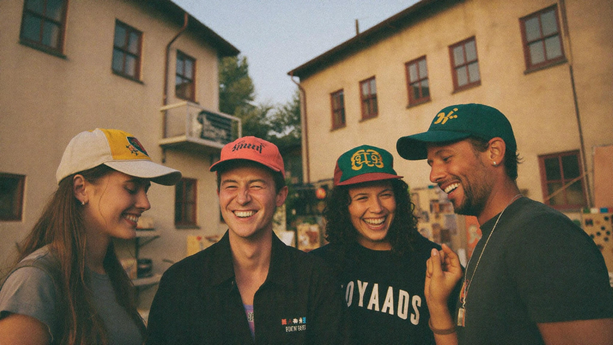 Deine Crew mit selbst gemachten Caps